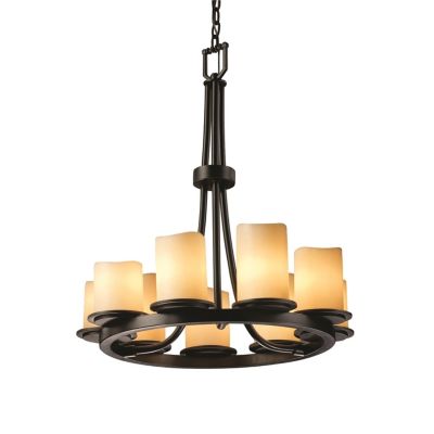 CandleAria Dakota 9 Light Ring Chandelier by Justice Design Group - Starlight Lighting USA and Canada
